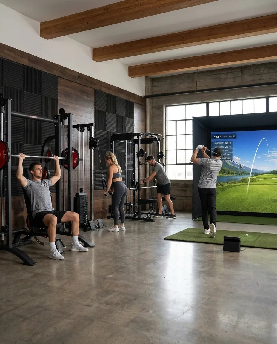 Store collections represented by Best Sellers, Cable Machines, Golf Simulators, Launch Monitors, Smith Machines
