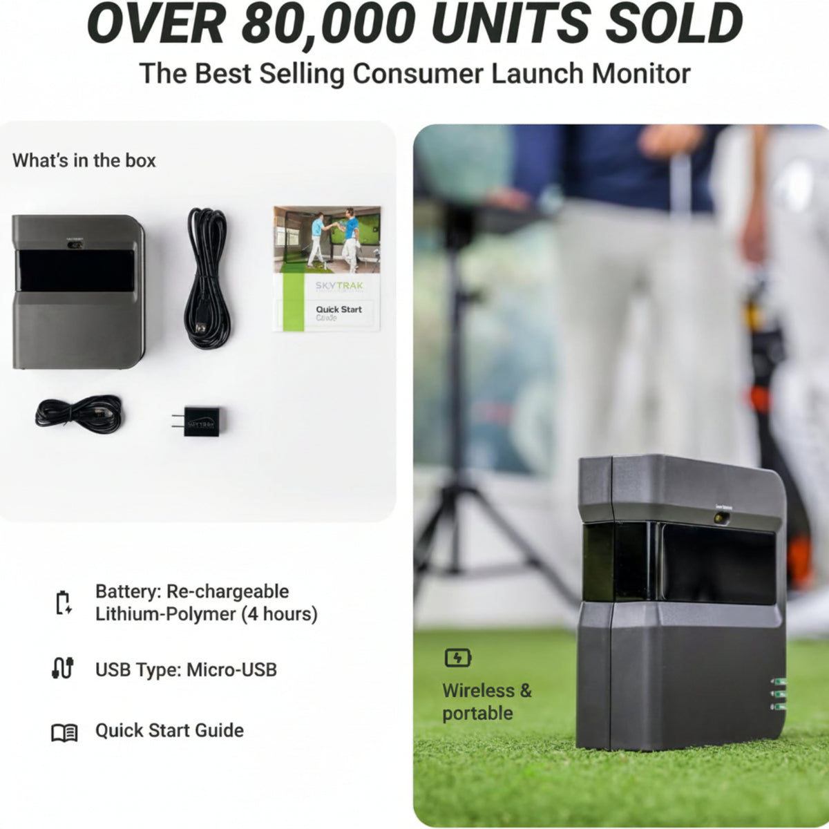 Golf Launch Monitor | Photometric Technology for Ball Speed, Carry & Total Distance, Spin Rates, Launch & Shot Shape Data | Golf Simulator & Practice — product view 5