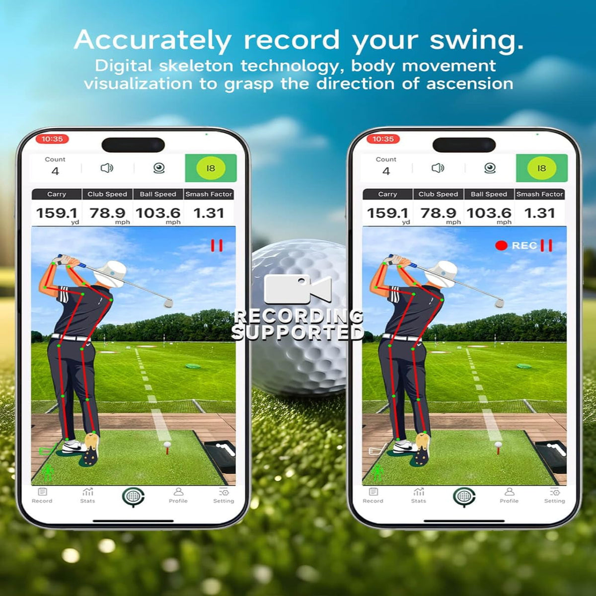 Golf Launch Monitor , Simulators for Home & Training，Golf Swing Analysis — product view 3