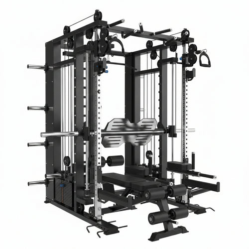 Smith Machine Built for Commercial Training, Triple Cable System, 3 Weight Stacks, 1000+ Exercises