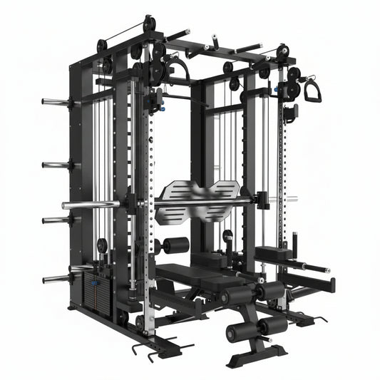 Smith Machine Built for Commercial Training, Triple Cable System, 3 Weight Stacks, 1000+ Exercises