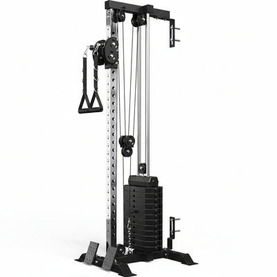 Wall Mount Cable Station, Cable Crossover Machine with Dual Pulley System and 19/27 Adjustable Positions for Home Gym Fitness Equipment
