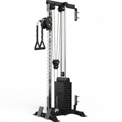 Wall Mount Cable Station, Cable Crossover Machine with Dual Pulley System and 19/27 Adjustable Positions for Home Gym Fitness Equipment